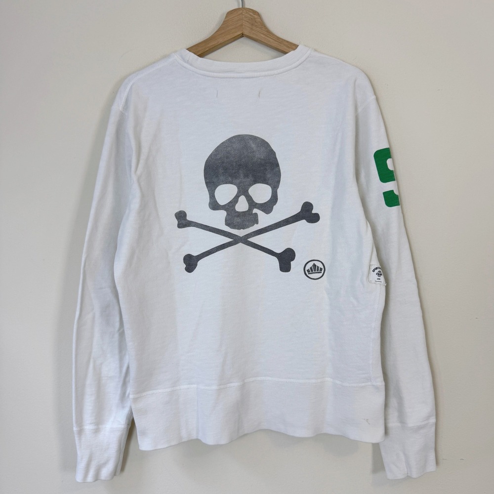 Sport of Kings Skull Logo Made in LA White Sweatshirt - Medium
